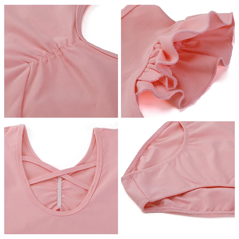 RUYBOZRY Toddler Girls Gymnastics Leotard Ballet Leotards Clothes Dance Wear Bodysuits Black Dance Leotards Cotton Bodysuit