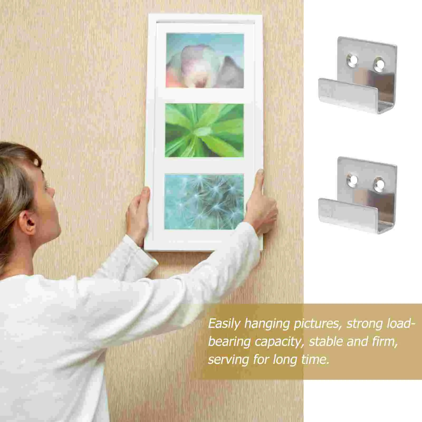 

8pcs Heavy Duty Picture Hanger Picture Hooks for Canvas Metal Photo Frame Hanger Album Picture Hanging Clips Double Hole Hanger