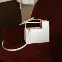 fashion metal handle box type women handbags organ design pu womens shoulder bags luxury messenger crossbody bag ladies totes