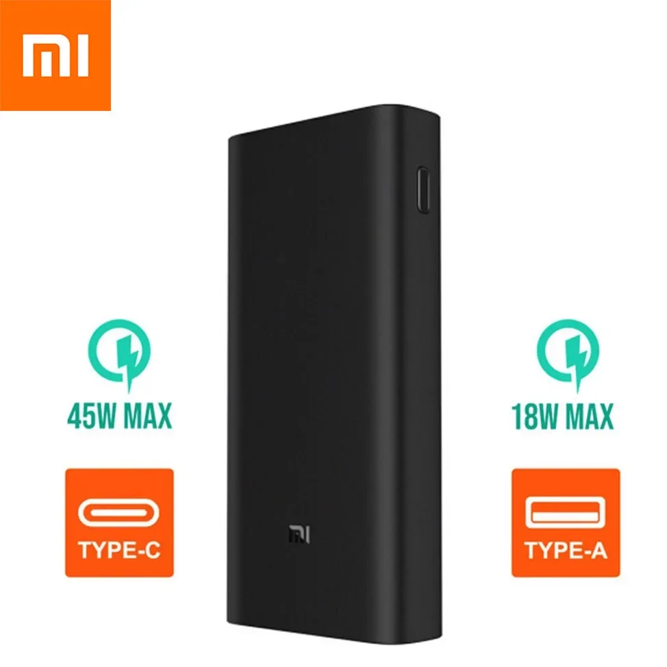 

Xiaomi Power bank 3 20000mAh Pro PLM07ZM USB Type C 45W Fast Charging Portable Mi Powerbank 20000mAh External Battery Poverbank