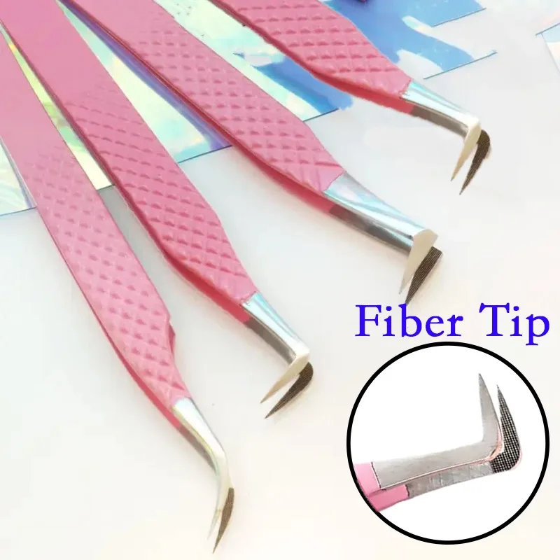 

Fiber Tip Lash Tweezers Eyelash 3D Accurate Clip Tweezers Stainless Steel Eyebrow Tweezers