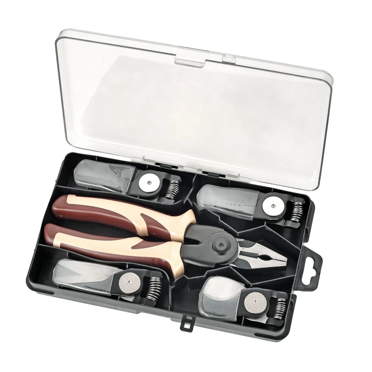 

5 in 1 Versatile Tool Kit Plier Tool Set with Linesman Plier Wire Stripper Crimping Tools Sheet Metal Shear