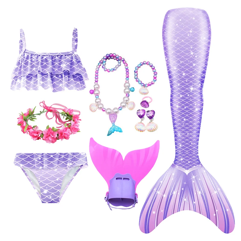 Новинка 2022 детский купальный костюм для девочек с хвостом русалки
