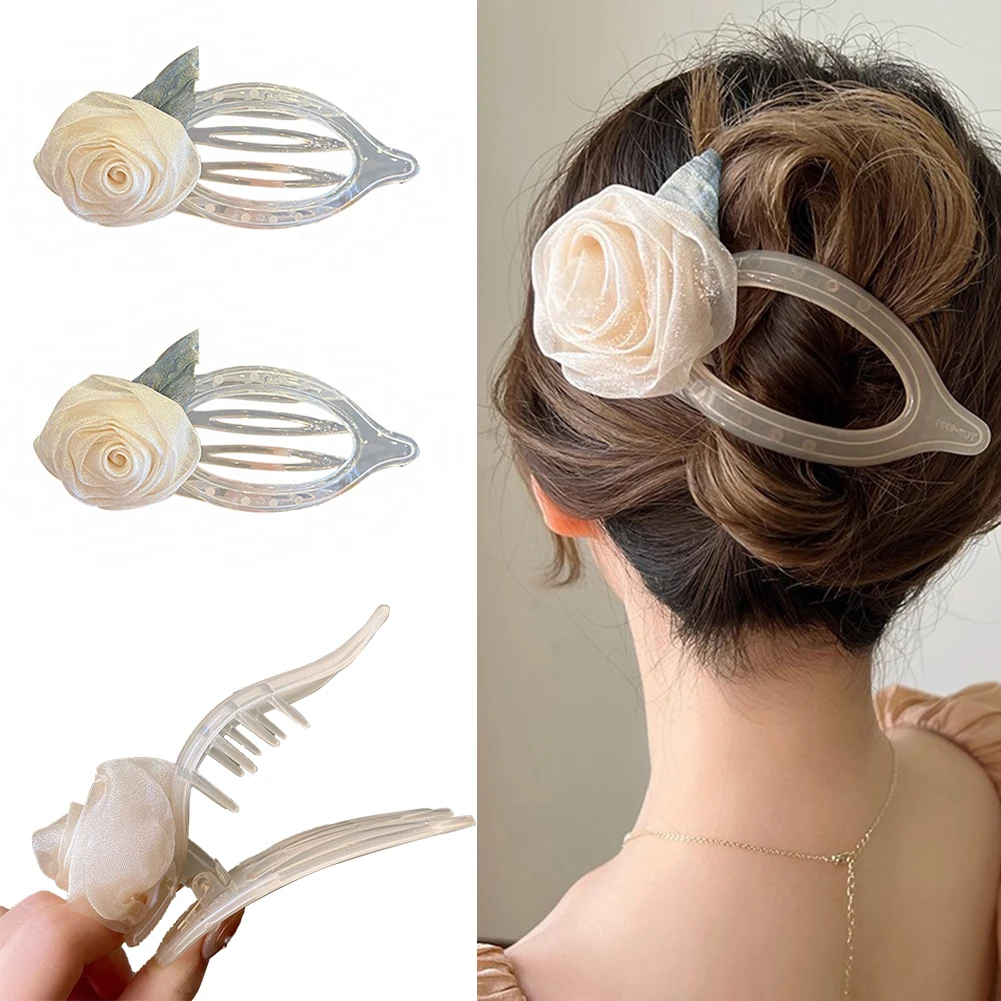 

Заколка-пряжка для волос заколка-Утконос для женщин модная Заколка-краб с розой заколка для конского хвоста аксессуары для волос для девоче...