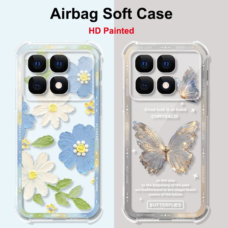 Для Redmi K70 Ultra чехол Poco F6 F5 X6 X5 Pro прозрачная подушка безопасности Силиконовый ТПУ