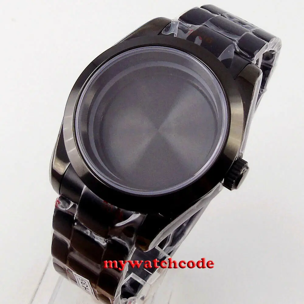 36mm Sapphire Glass Automatic Black PVD Watch Case Fit Eta 2824 8215 NH35 NH36 Miyota 8215 3804 movement