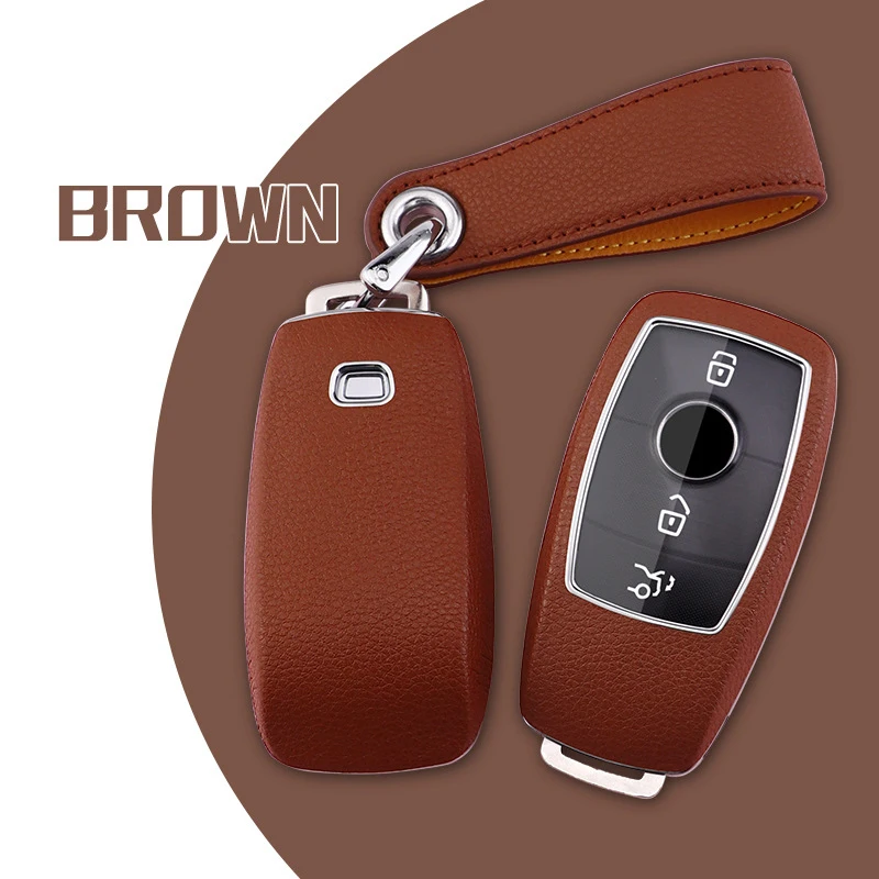 

Genuine Leather Car Key Case Cover Shell For Mercedes Benz A C E S G Class GLC CLE CLA W177 W205 W213 W222 X167 AMG Protector