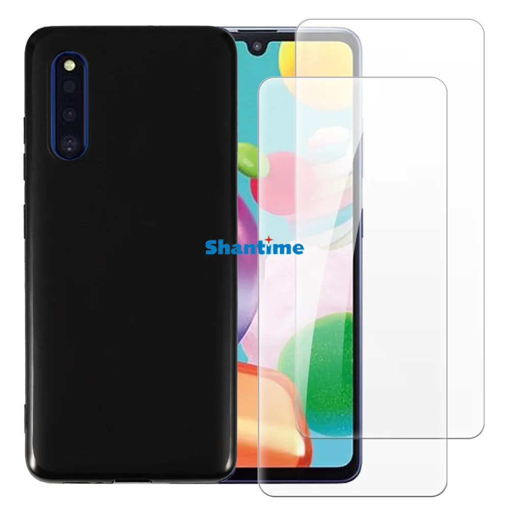 Мягкий чехол + комплект из закаленного стекла для Samsung Galaxy A41 SC-41A Япония DoCoMo полная