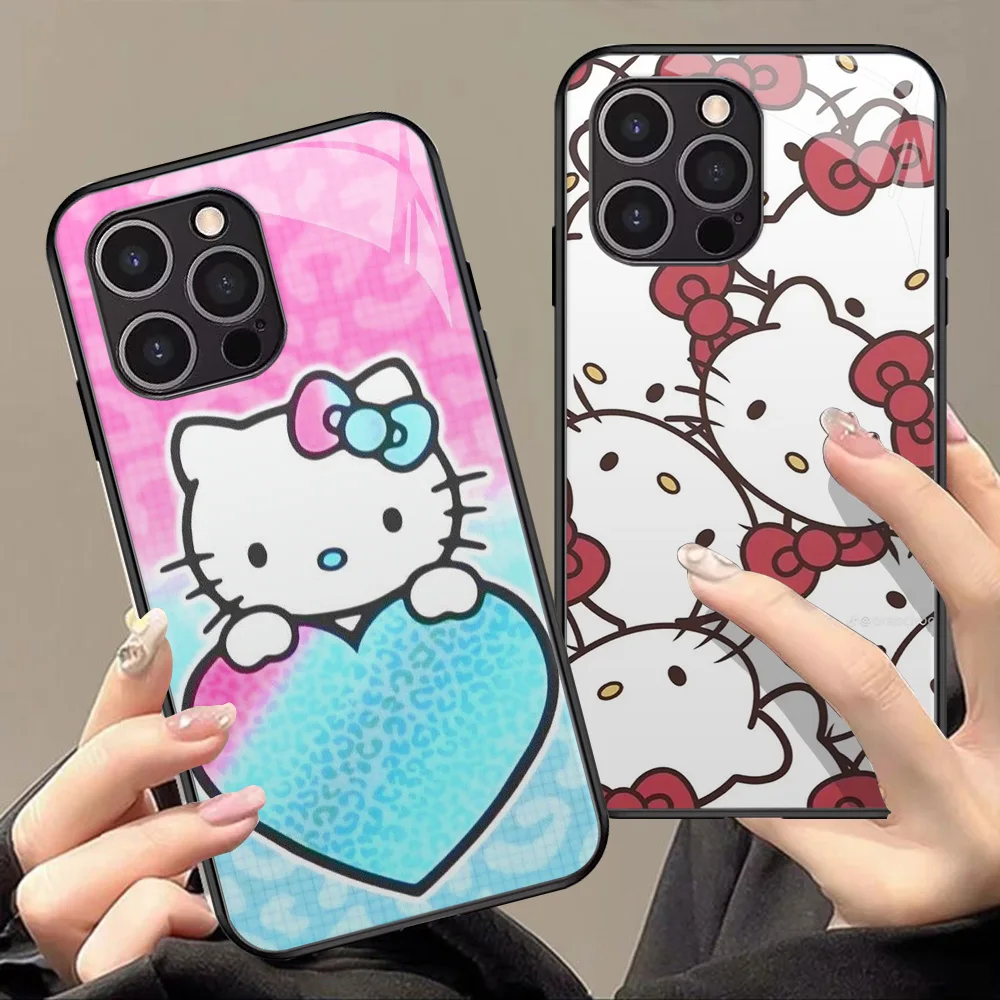 T-60 Cute Hello Kitty чехол из закаленного стекла для Xiaomi POCO X6 C61 Redmi Note 9A 9 9C 9T 9S Pro Max 5G
