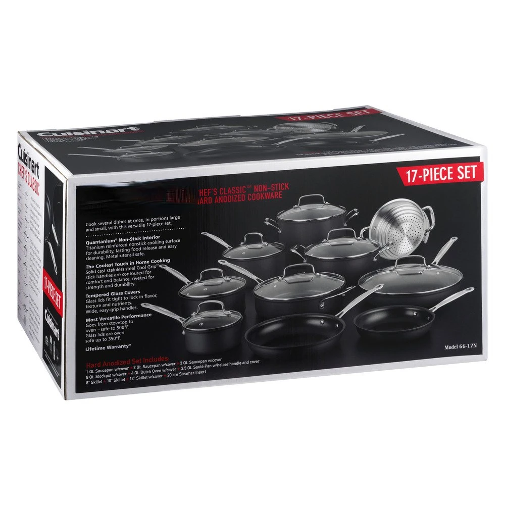 

Classic Hard Anodized Non-stick 17 Piece Cookware Set, 66-17