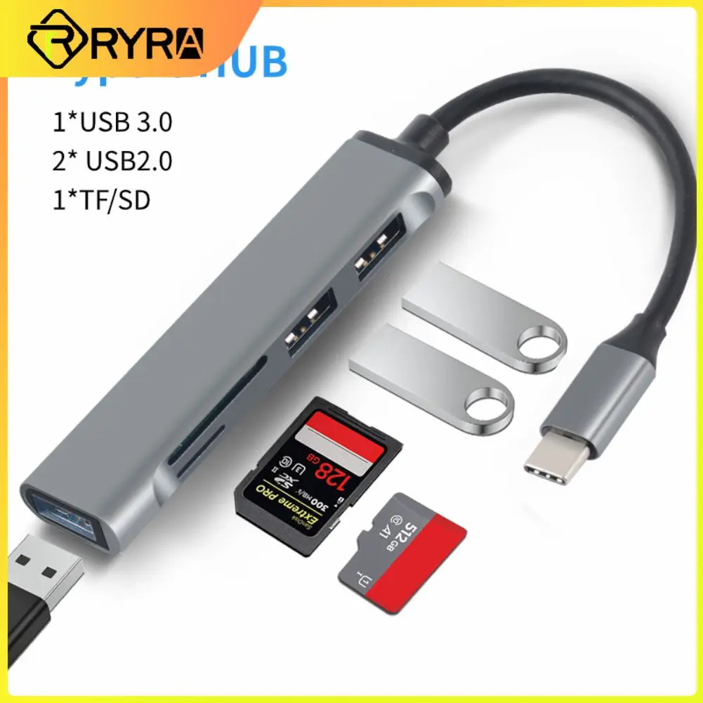 

5-в-1 разветвитель RYRA с USB 3,0 и кардридером для SD-и TF-карт