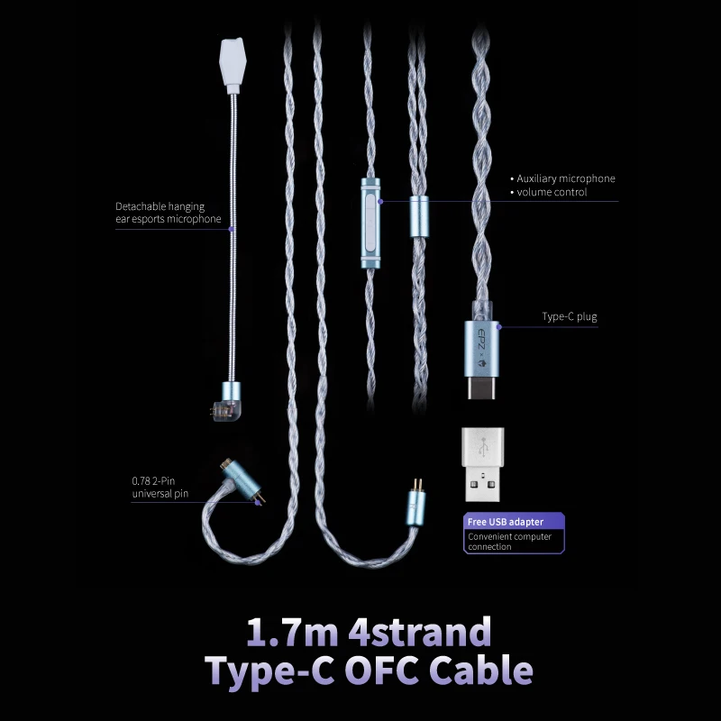 EPZ G30 игровые HIFI проводные наушники-вкладыши музыкальные наушники IEM Type-C 1,7 мм3,5 мм ENC с шумоподавлением индивидуальное настройка (art.: 3920d37ddf0cc) - 3920d37ddf0cc