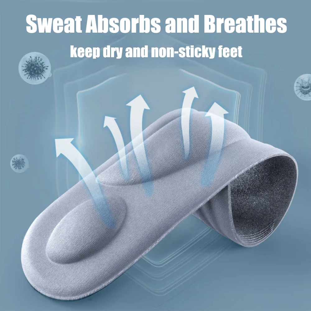 Memory Foam Sports Insoles for Shoes Women Men Deodorant Breathable Running Insoles For Feet Arch Support Orthopedic Insoles