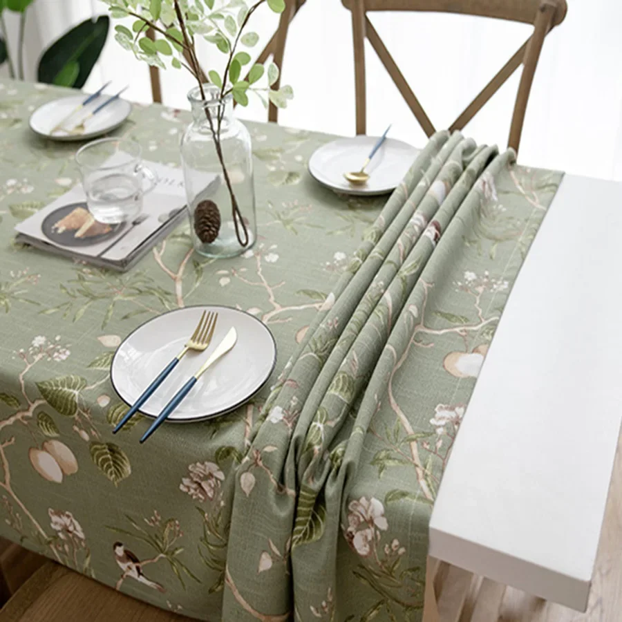 

roślina ptak zasłony obrus bawełniana pościel kuchnia obrus do jadalni na imprezę bankietową Hotel #5