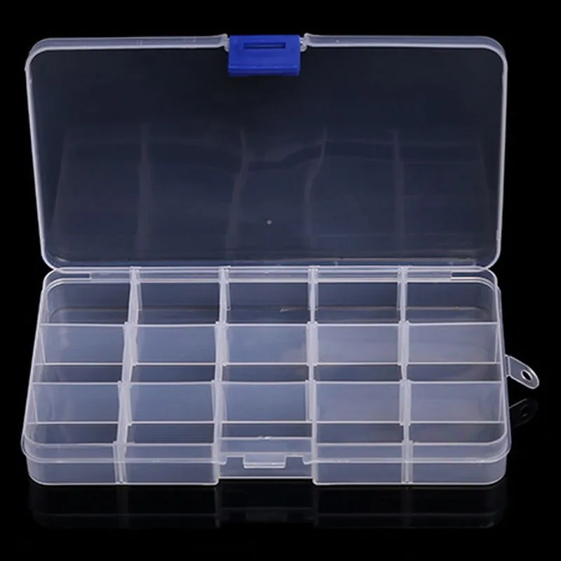 

10/15/24/36 Lattices Dismountable Storage Accessories Box Practical Adjustable Plastic Case Bead Rings Jewelry Display Storage