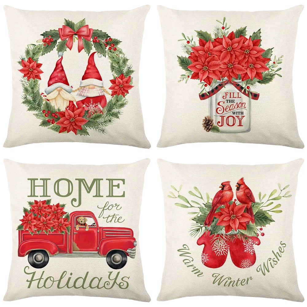 

Рождественская декоративная подушка для дивана в виде цветов