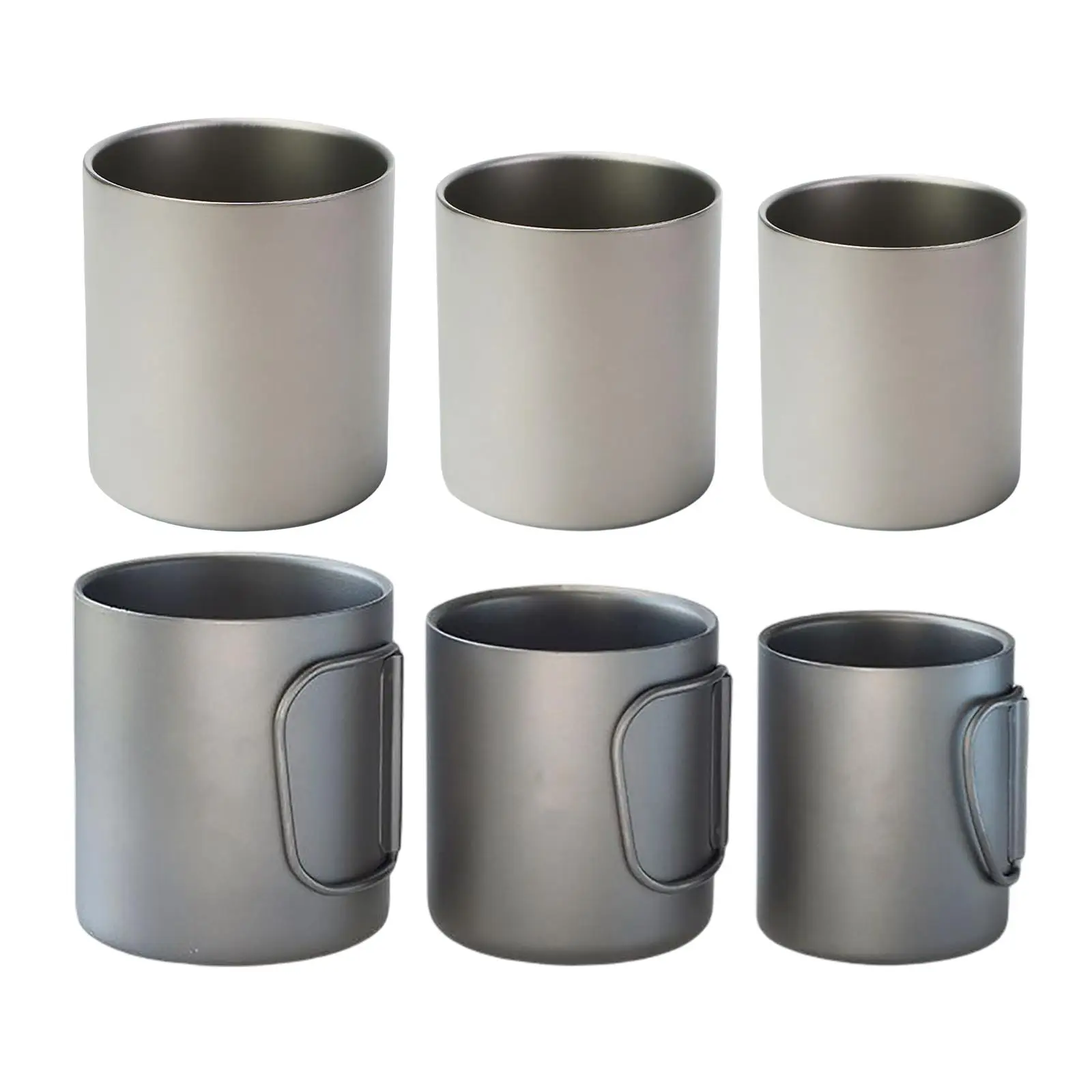 

220/350/450ml Titanium Cup Camping Coffee Mug Portable Drinking Water Ultralight for Outdoor Hiking Backpacking Tableware