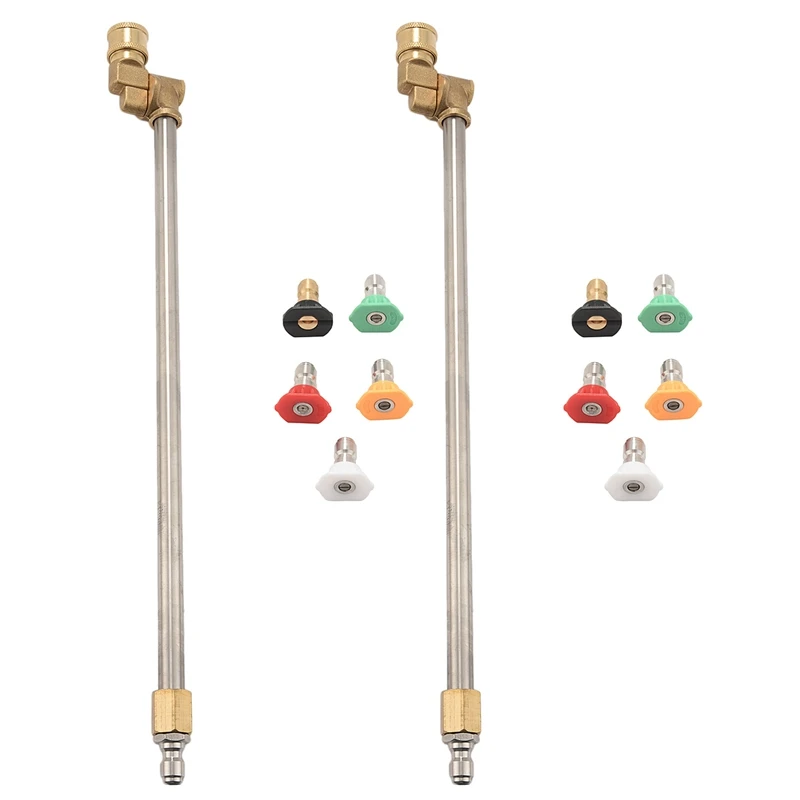 

2X Pressure Washer Wand with Adjustable Angle Nozzle, 16 inch Spray Lance 180 Degree with 5 Angles,1/4Inch Quick Connect