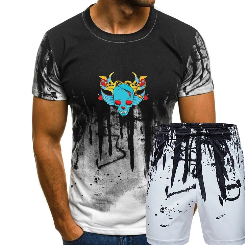 

Bird Skull Emo T shirt classic round neck short sleeved choice of sizes and colours men t shirt