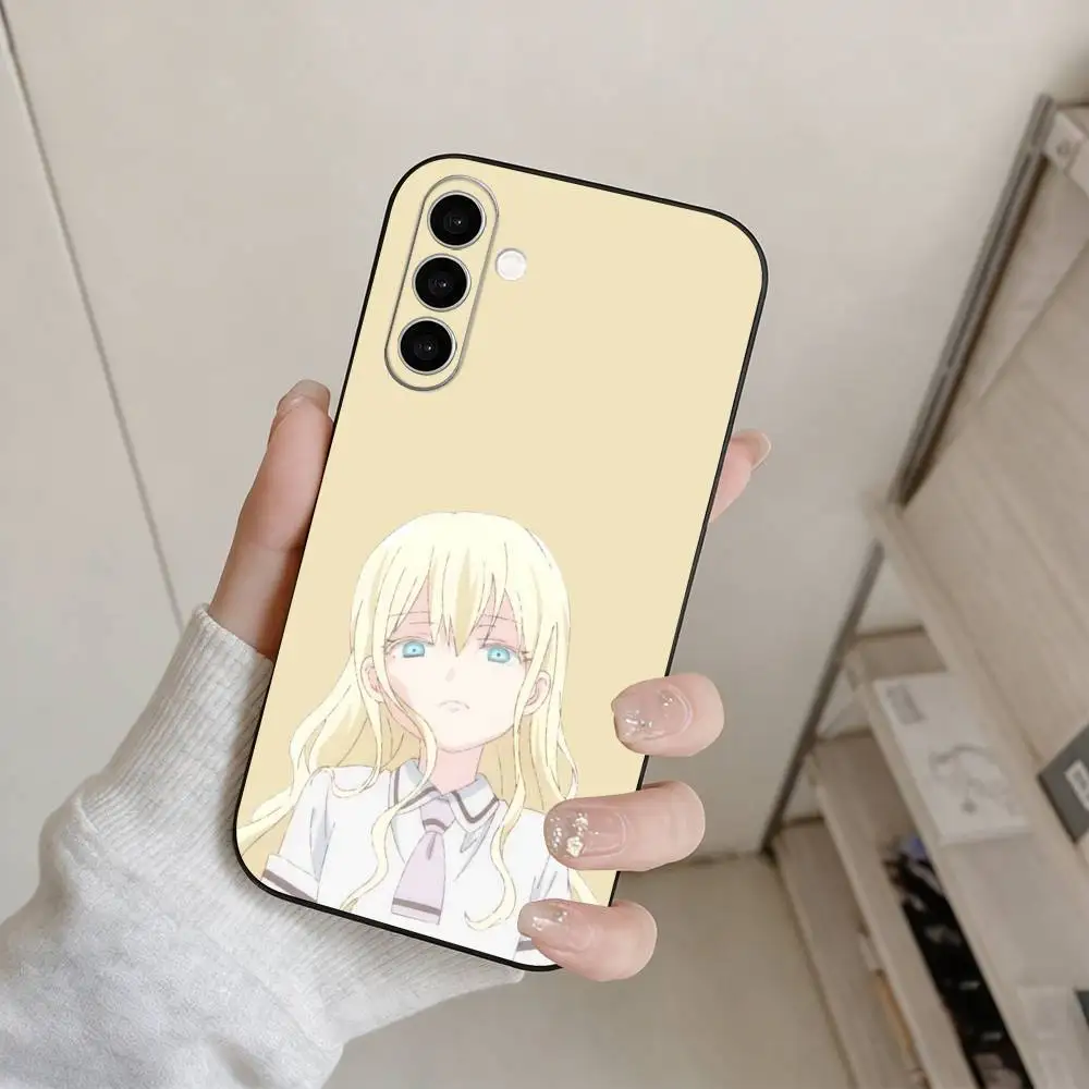 Фото Asobi Asobase - мастерская веселья. Чехол для телефона из черного мягкого силикона для Samsung Galaxy A73, A72, A71, A70, A53, A52, A51. №3