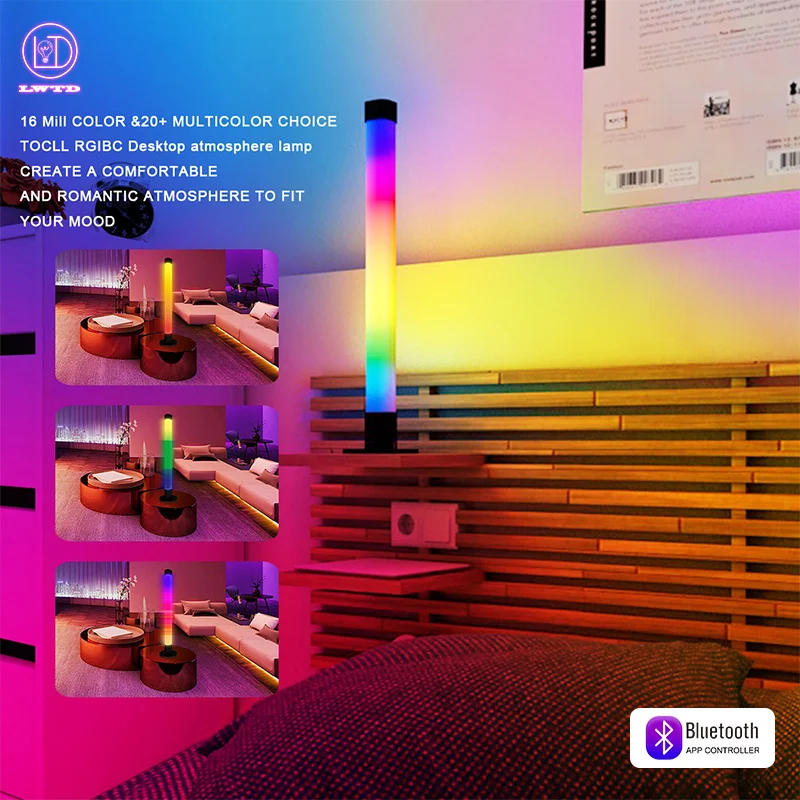 

RGBIC Led Pickup Rhythm Lights Bed Room Table Lamps TV Computer Desktop Ambiance Lamp Alexa Voice-activated Graffiti WIFI Smart