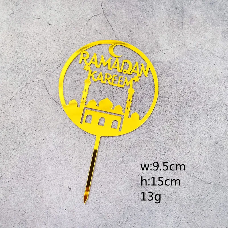 

Новый Топпер для торта Eid Mubarak, золотой, серебряный, акриловый, мусульманский Рамадан, кекс, Топпер, украшения для хаджа, Mubarak принадлежности для выпечки тортов