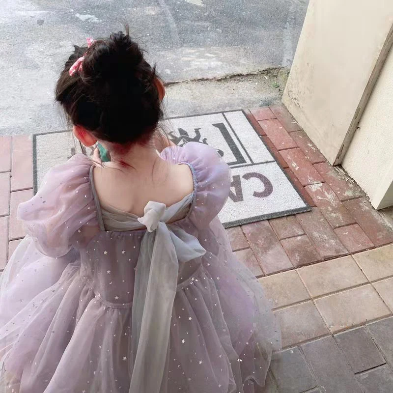 Летний костюм принцессы для девочек с блестками рождественское платье детей