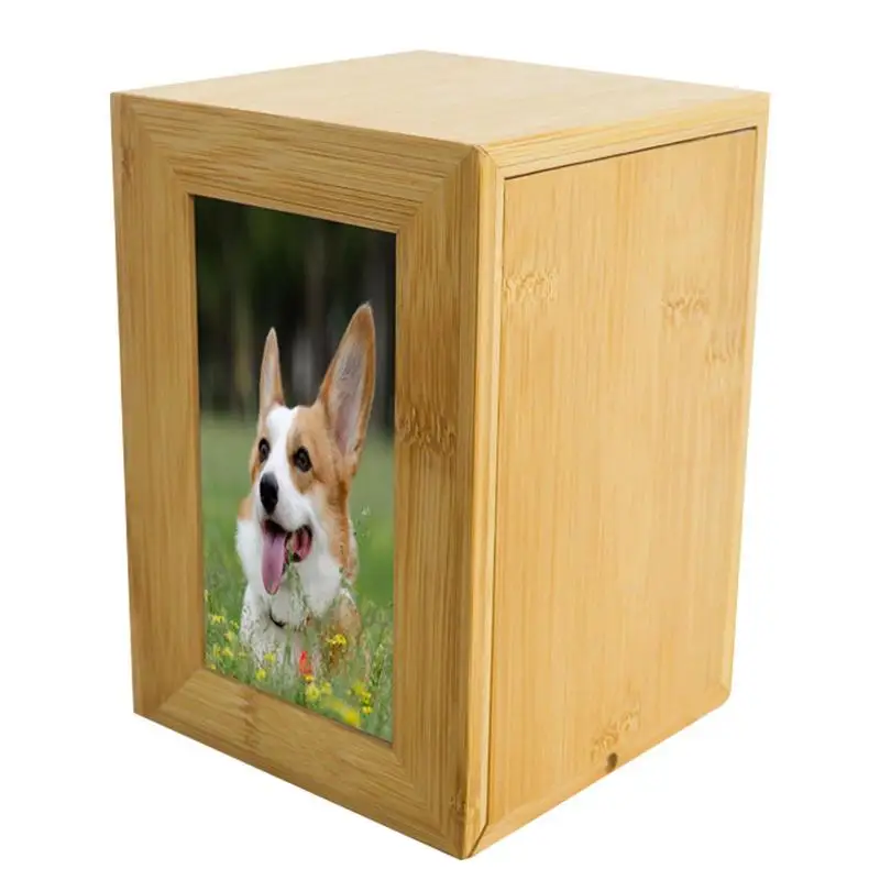 

Урна для домашних животных, урна для кремации для золы, памятные урны для золы с фоторамкой, деревянные урны для домашних животных