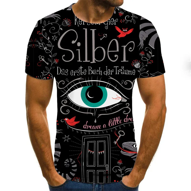 

Футболка мужская с круглым вырезом, рубашка с коротким рукавом, с 3D принтом, в стиле хип-хоп, модная уличная одежда, черный цвет, лето 2022