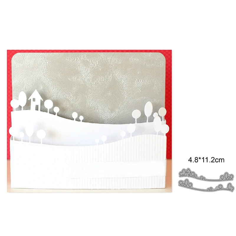 

House Tree Snow Scene Metal Cutting Dies Cut Die Decorate Scrapbooking Craft Paper Knife Mould Blade Punch Steencils Gift