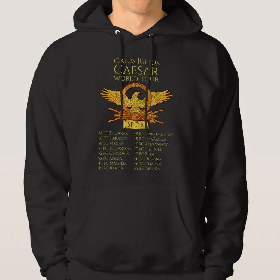 

SPQR Ancient Rome Julius Caesar World Tour Roman Hoodie Casual 100% Cotton Autumn and Winter Sweatshirts