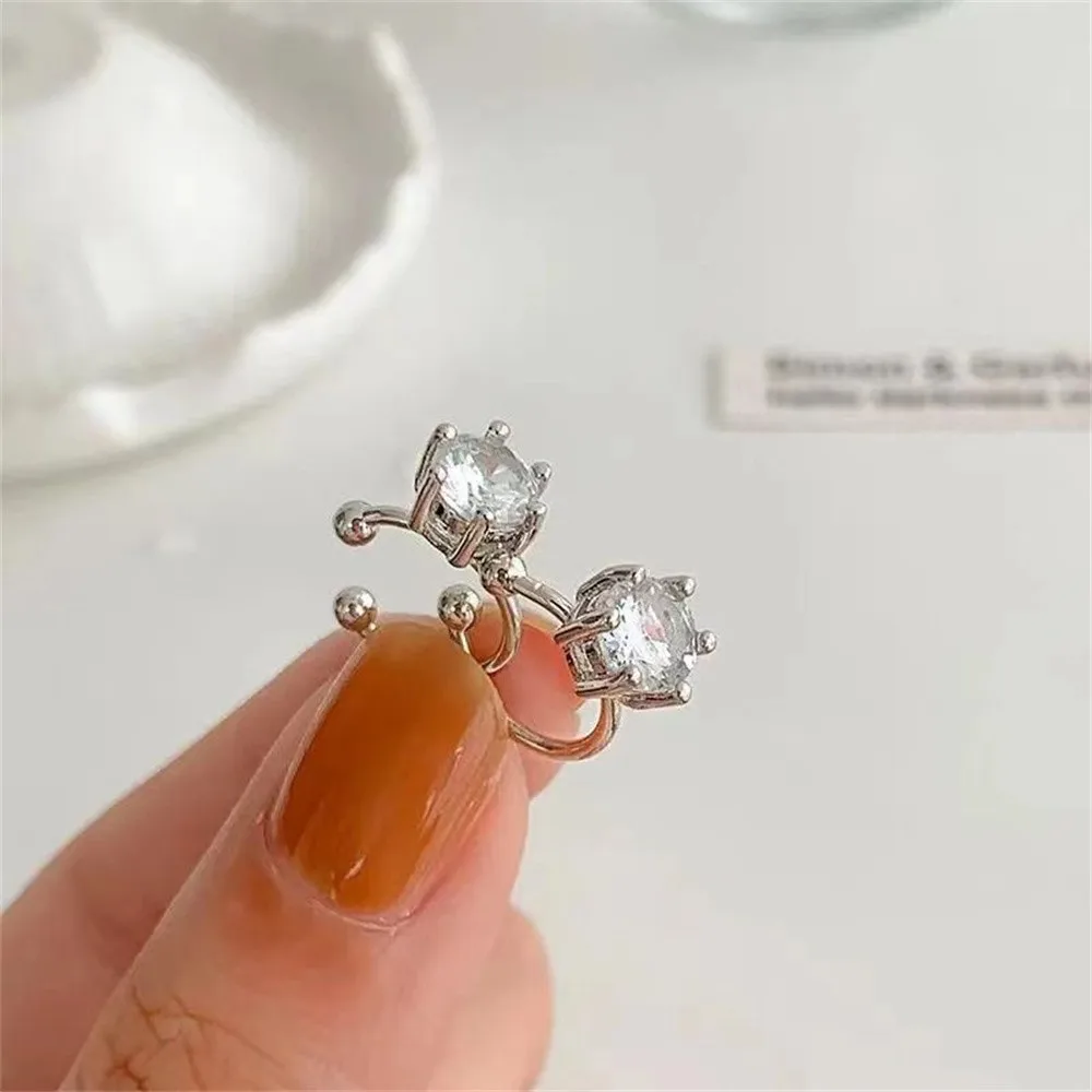 Роскошные минималистичные серьги Zrcon для женщин, новые корейские очаровательные золотистые Серебристые модные темпераментные клипсы для ушей, Женские Ювелирные изделия