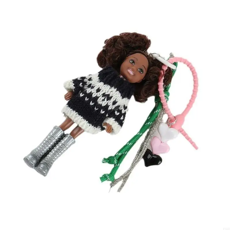 P9FE Красочная вязаная кукла-сумка очаровательный мягкий сенсорный брелок подарок