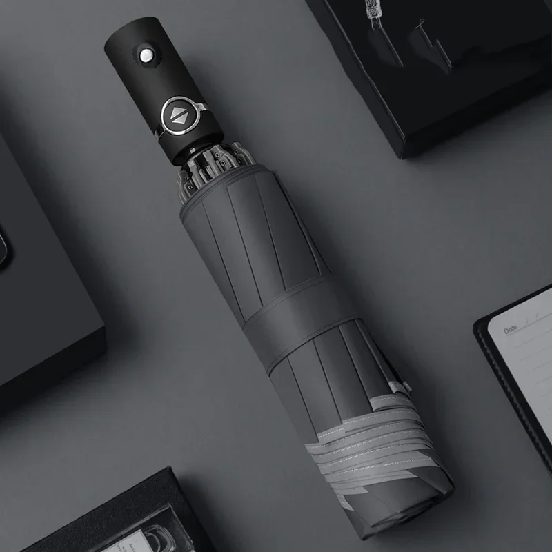 Автоматический зонт со светоотражающей полосой задний свет складной