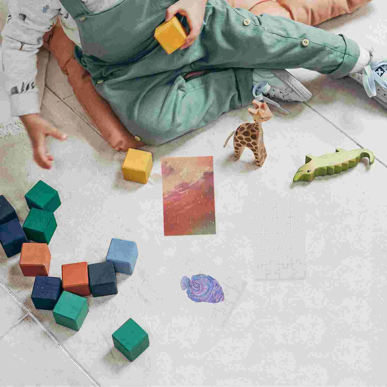 

5 Sets Puzzle Pieces For Diy Blank Puzzle Sublimation Wooden Playset UV Jigsaw Heat Press