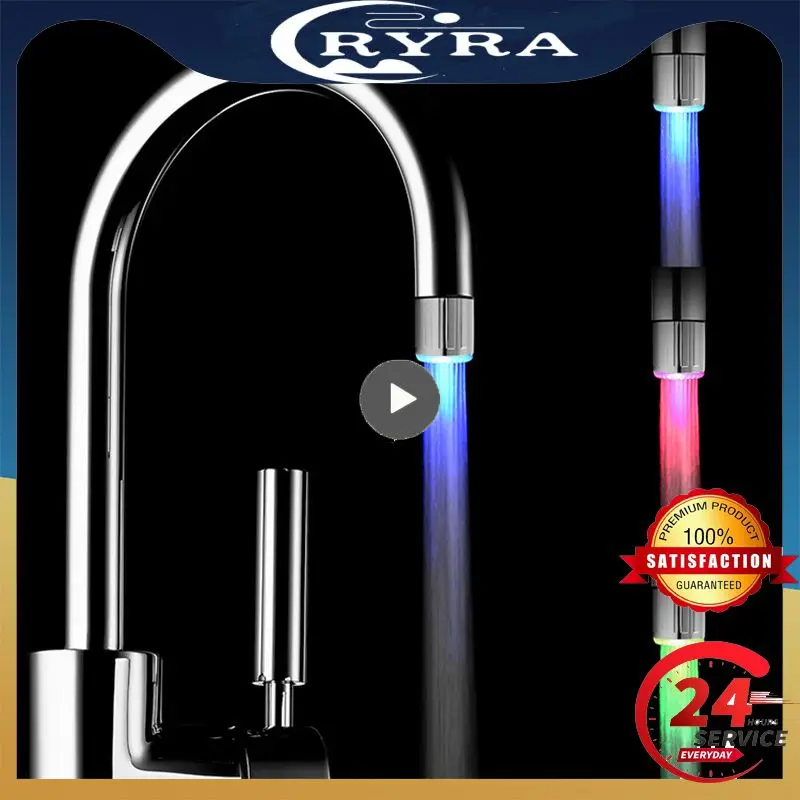 

1~8PCS Kitchen LED Temperature Sensitive 3-Color Light-up Faucet Bathroom Shower 7 Colors Glow Water Saving Faucet Aerator Tap
