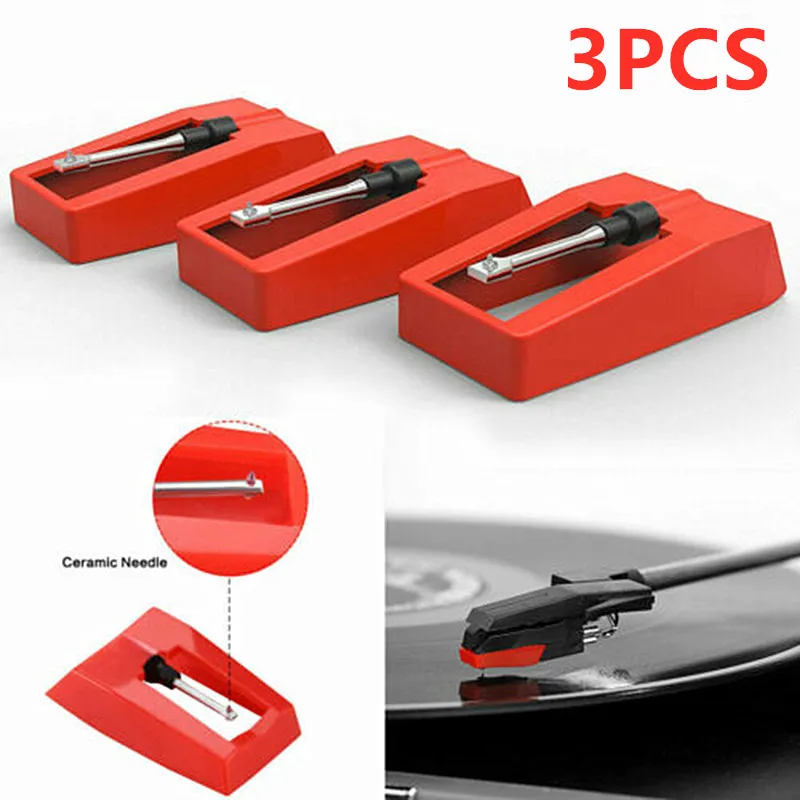 

3PCS Turntable Stylus Dynamic Magnetic Needle Record Player Reader for LP Vinyl Gramophone Replacement Accessories