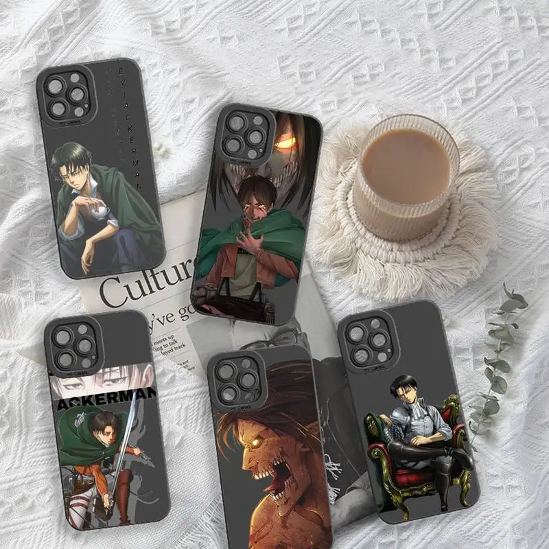 

Attack On Titan anime Phone Case For iPhone 13 12 11 Pro MAX Mini X XS XR 7 8 Plus Camera Lens Liquid Silicone