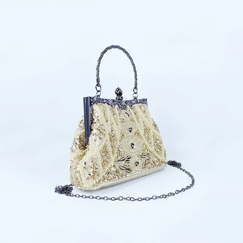 Роскошные вечерние сумочки с жемчугом и бусинами модные банкетные клатчи на