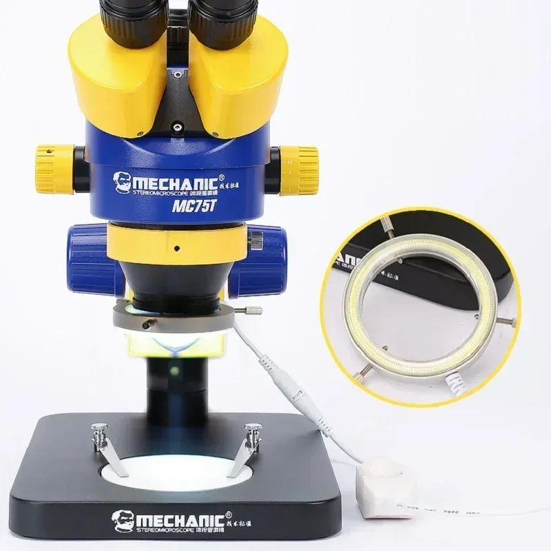 MECHANIC MC75T-B1 MC75T-B3 Промышленный тринокулярный стереомикроскоп 7-45X с непрерывным