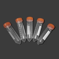 25pcsbag 50ml plastic screw cap cone bottom centrifuge test tube with scale for lab sample specimen storage