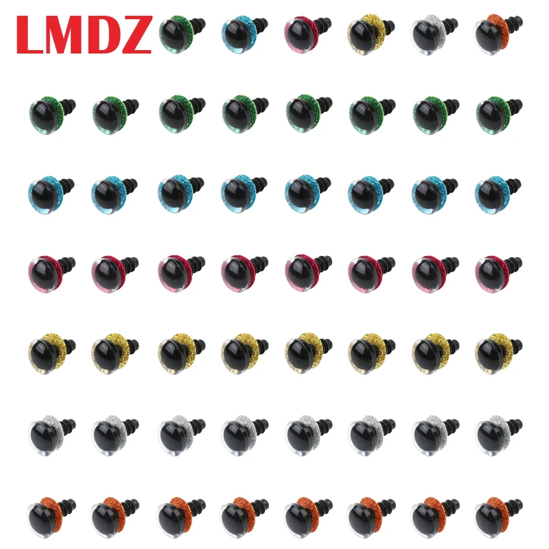 LMDZ 12 мм 60 пар безопасные игрушечные глаз блеск нетканые материалы с шайбами куклы Глазные яблоки для игрушки, поделки животные куклы изготовление аксессуаров