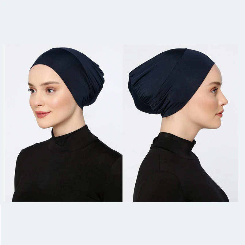 Islamic Black Sport Modal Hijab Undercap Abaya Hijabs For Woman Muslim Abayas Jersey Turbans Turban Instant Head Wrap Women Cap