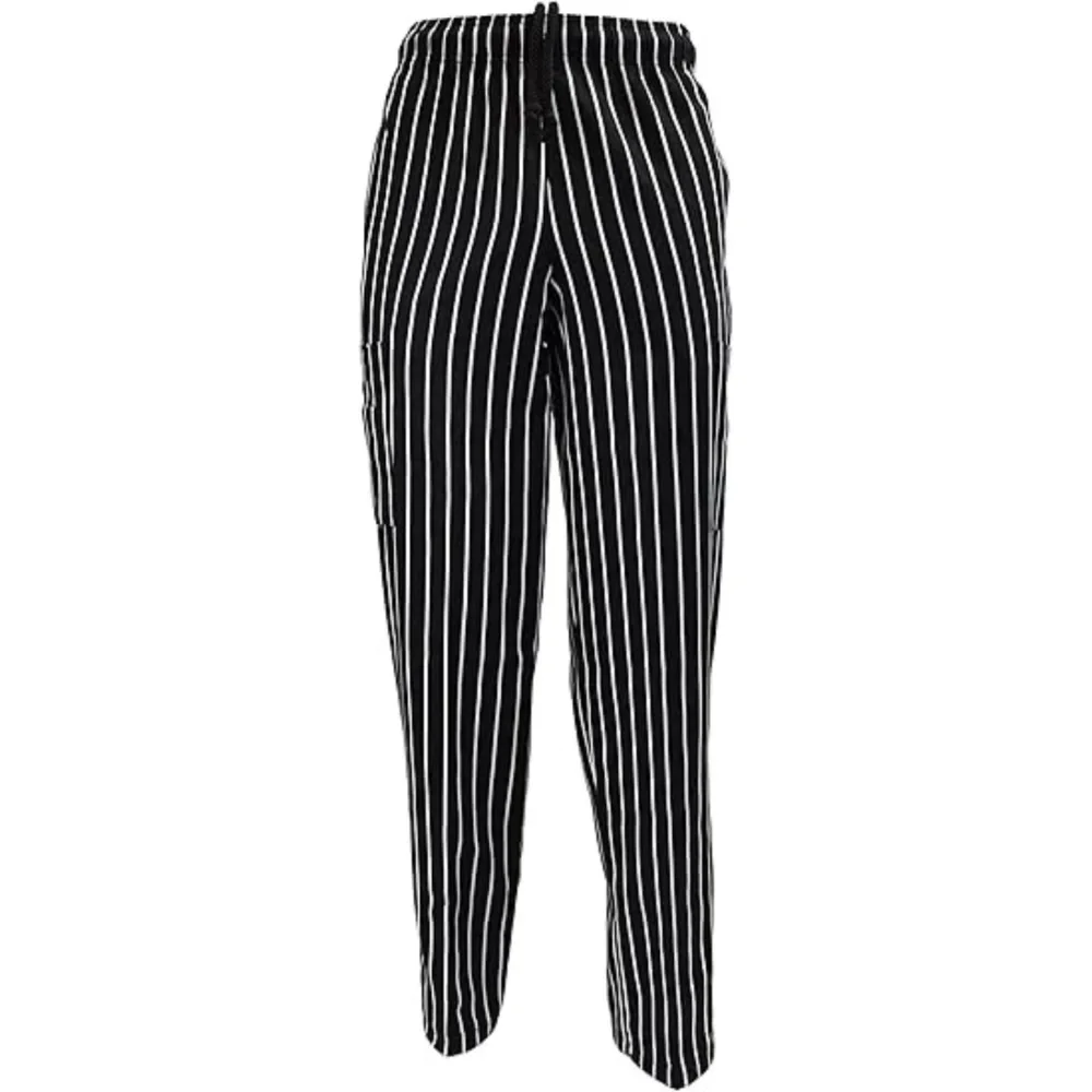 Рабочие Штаны в полоску шеф-повара эластичные брюки с полосками Комбинезоны для