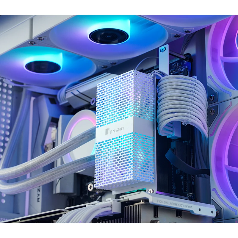 

JONSBO NF-1 Memory Heat Sink Dual 5020 Fans ARGB Synchronous Lighting Effect RAM Heatsink Cooler PC Memory Cooling Radiator