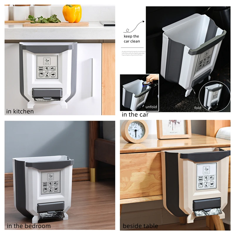 Очень большой 10л кухонный складной шкаф мусорная корзина для автомобиля