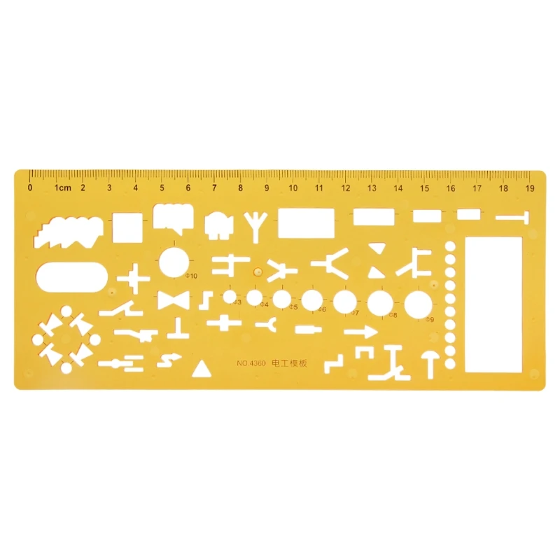

H7EC Geometric Electrician Formwork Template Ruler Stencil Drawing Measuring Tool