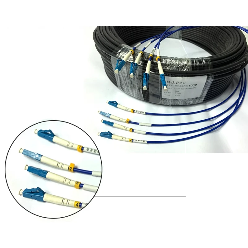 Бронированный оптический кабель LC длиной 100 метров одномодовый 2 4 6 8 12 жил GYXTW