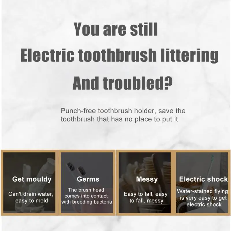 

Настенная подставка для ванной комнаты и душа, без следов, держатель для электрической зубной щетки, органайзер для ванной комнаты