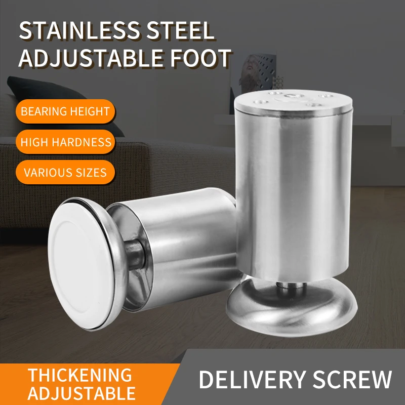 

Furniture Leg Plug Protector Table Chair Legs Cap Cover Stainless Steel Non Slip Height Adjust 0-16mm Sofa Tea Bed Cabinet